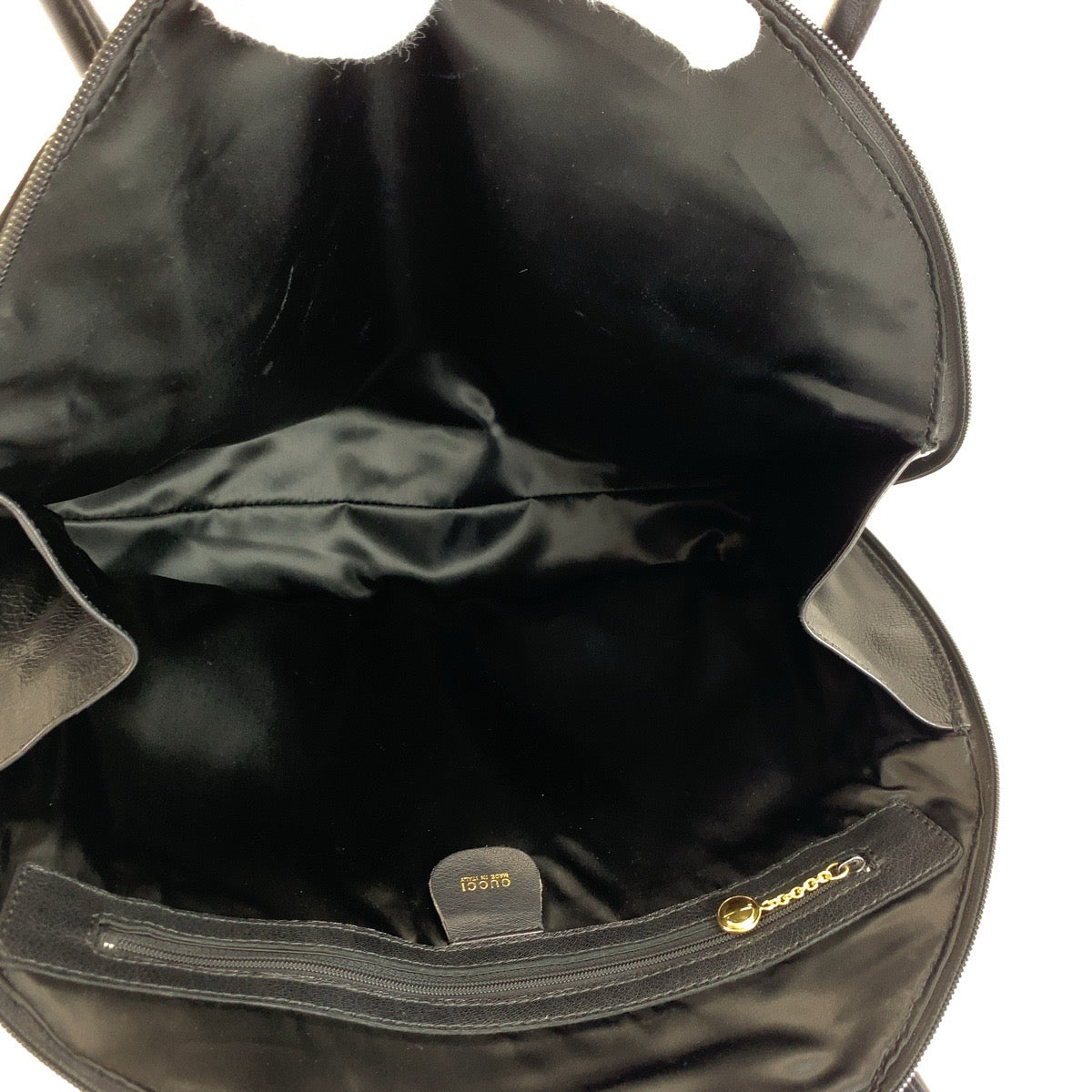 26663
GUCCI グッチ バンブー ブラック 黒 シルバー金具 レザー 000 781 0270 トートバッグ ショルダーバッグ レディース AB32