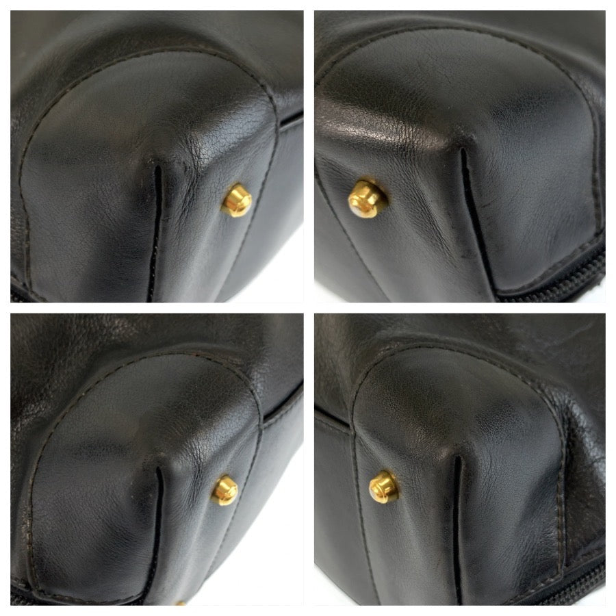 26663
GUCCI グッチ バンブー ブラック 黒 シルバー金具 レザー 000 781 0270 トートバッグ ショルダーバッグ レディース AB32