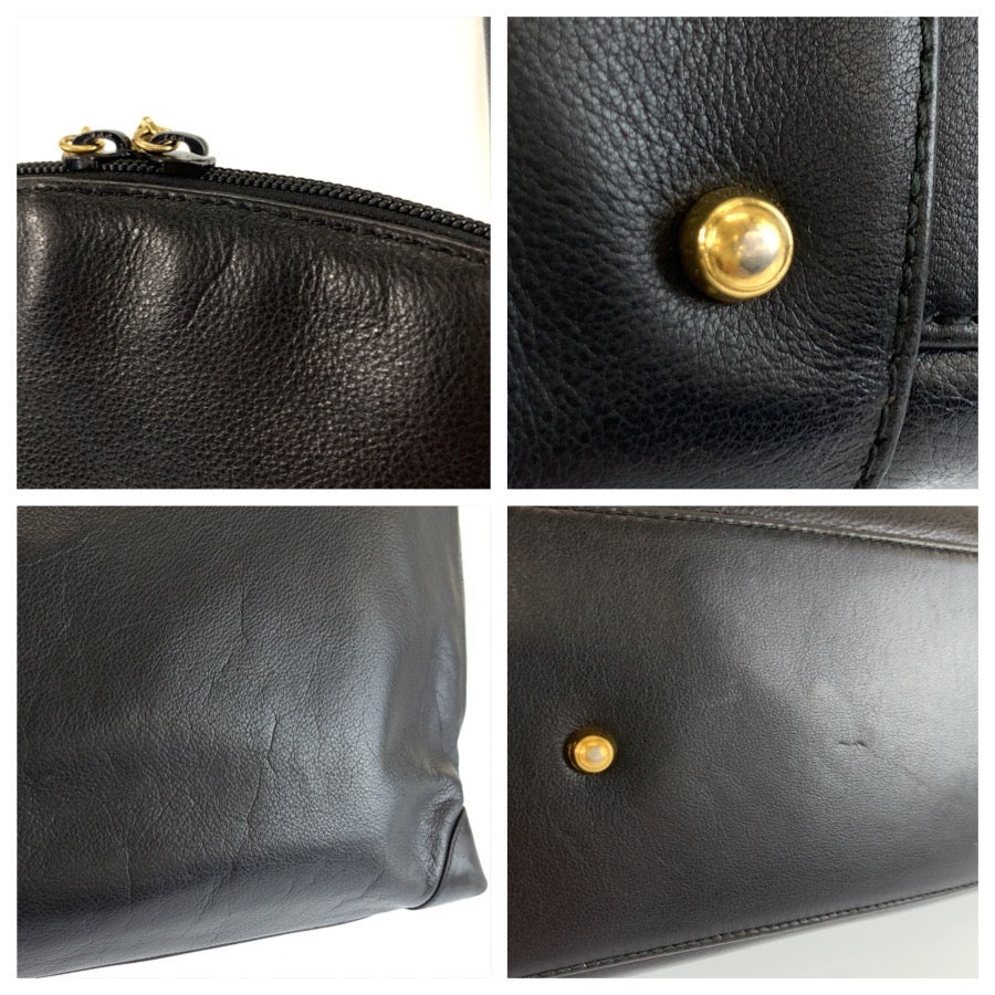 26663
GUCCI グッチ バンブー ブラック 黒 シルバー金具 レザー 000 781 0270 トートバッグ ショルダーバッグ レディース AB32