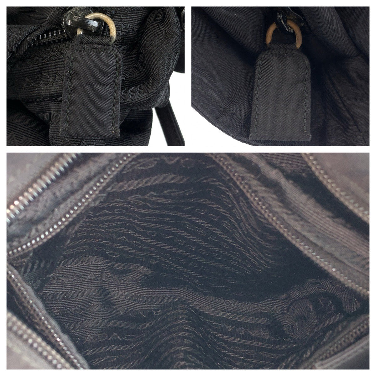 26664
PRADA プラダ テスート 三角ロゴプレート ブラック 黒 シルバー金具 ナイロン トートバッグ ショルダーバッグ レディース AB34