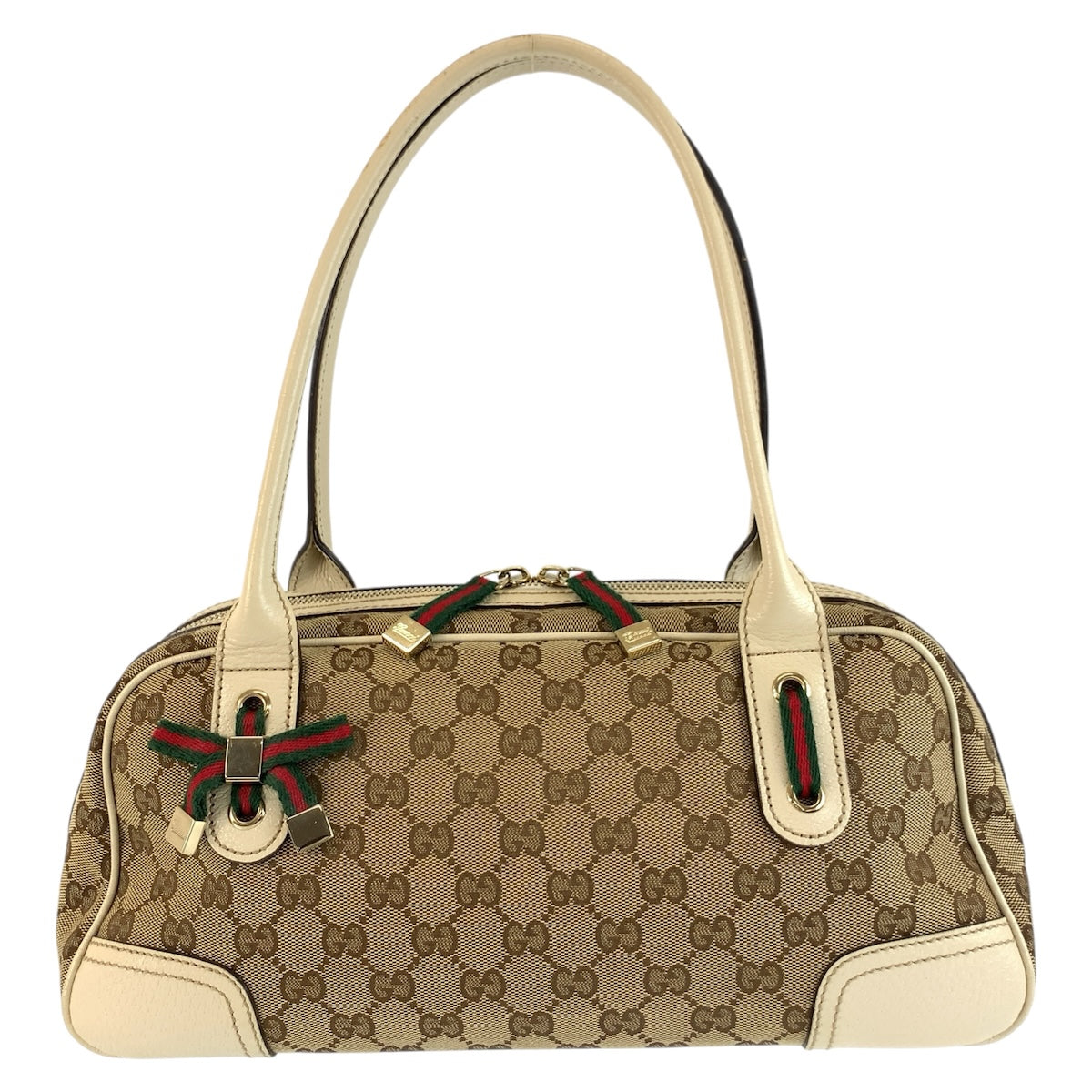 26666
GUCCI グッチ プリンシー ベージュ アイボリー ゴールド金具 GGキャンバス / レザー 161720 ショルダーバッグ ミニボストンバッグ レディース ABP42