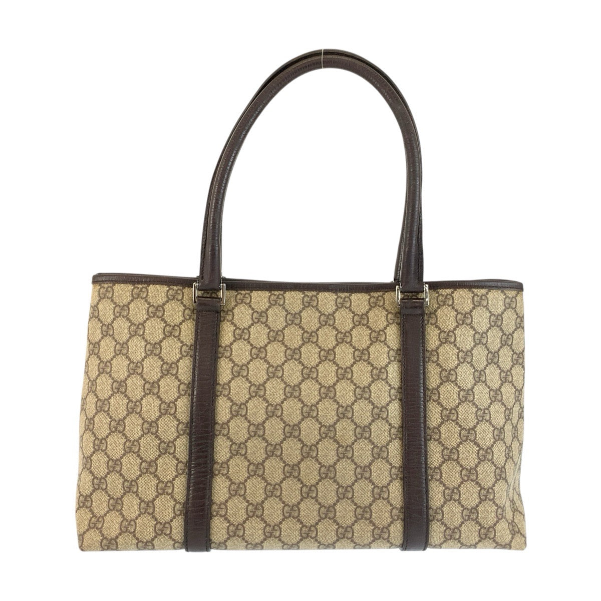 26671
GUCCI グッチ ベージュ ブラウン シルバー金具 GGスプリームキャンバス / レザー 114595 トートバッグ ショルダーバッグ レディース AB35