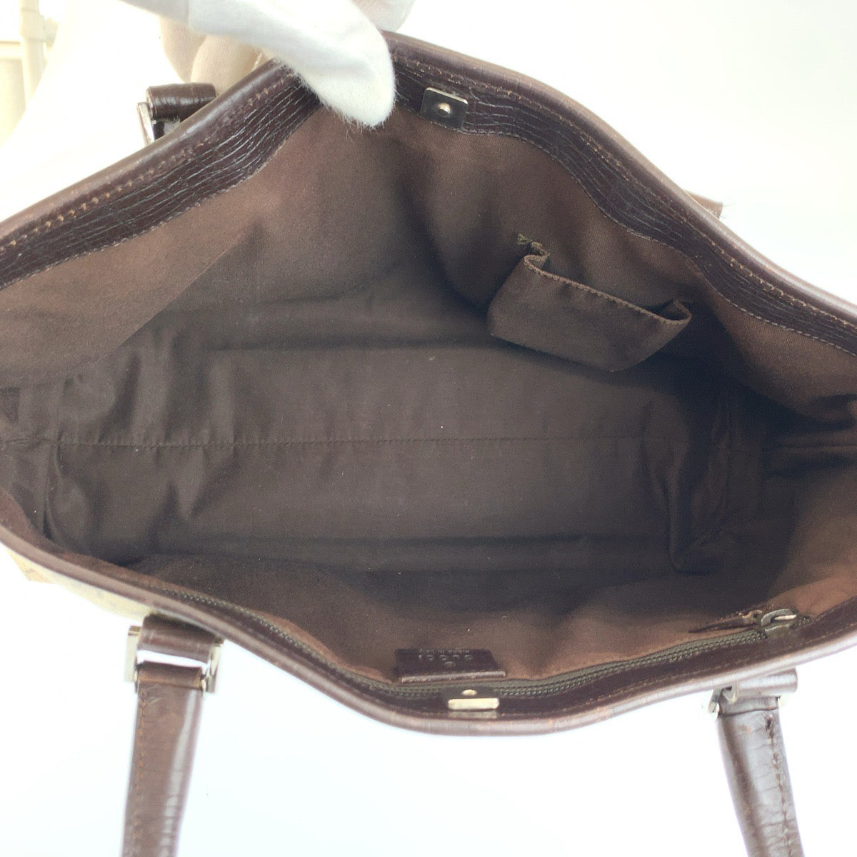 26671
GUCCI グッチ ベージュ ブラウン シルバー金具 GGスプリームキャンバス / レザー 114595 トートバッグ ショルダーバッグ レディース AB35