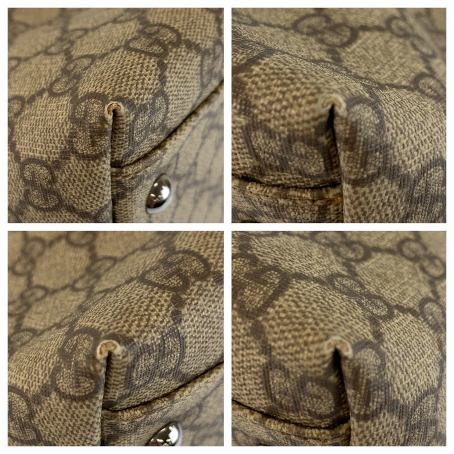 26671
GUCCI グッチ ベージュ ブラウン シルバー金具 GGスプリームキャンバス / レザー 114595 トートバッグ ショルダーバッグ レディース AB35