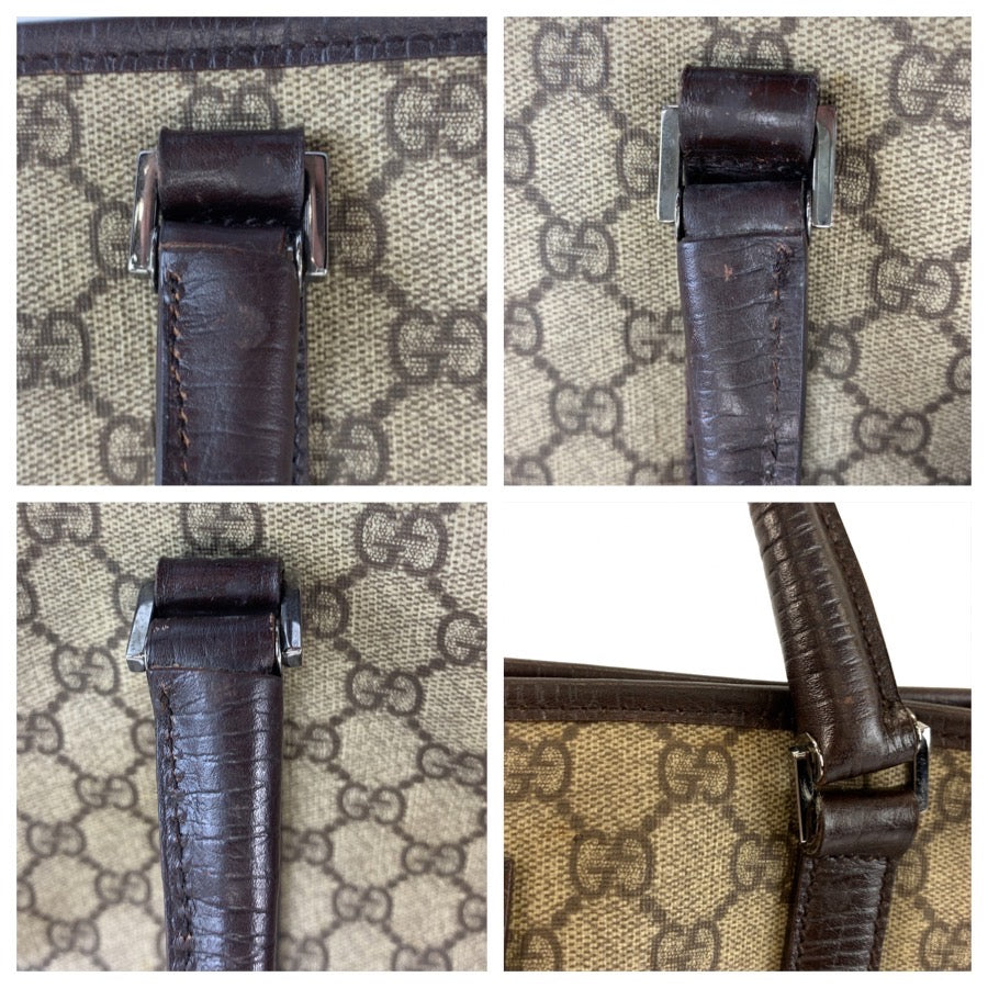 26671
GUCCI グッチ ベージュ ブラウン シルバー金具 GGスプリームキャンバス / レザー 114595 トートバッグ ショルダーバッグ レディース AB35