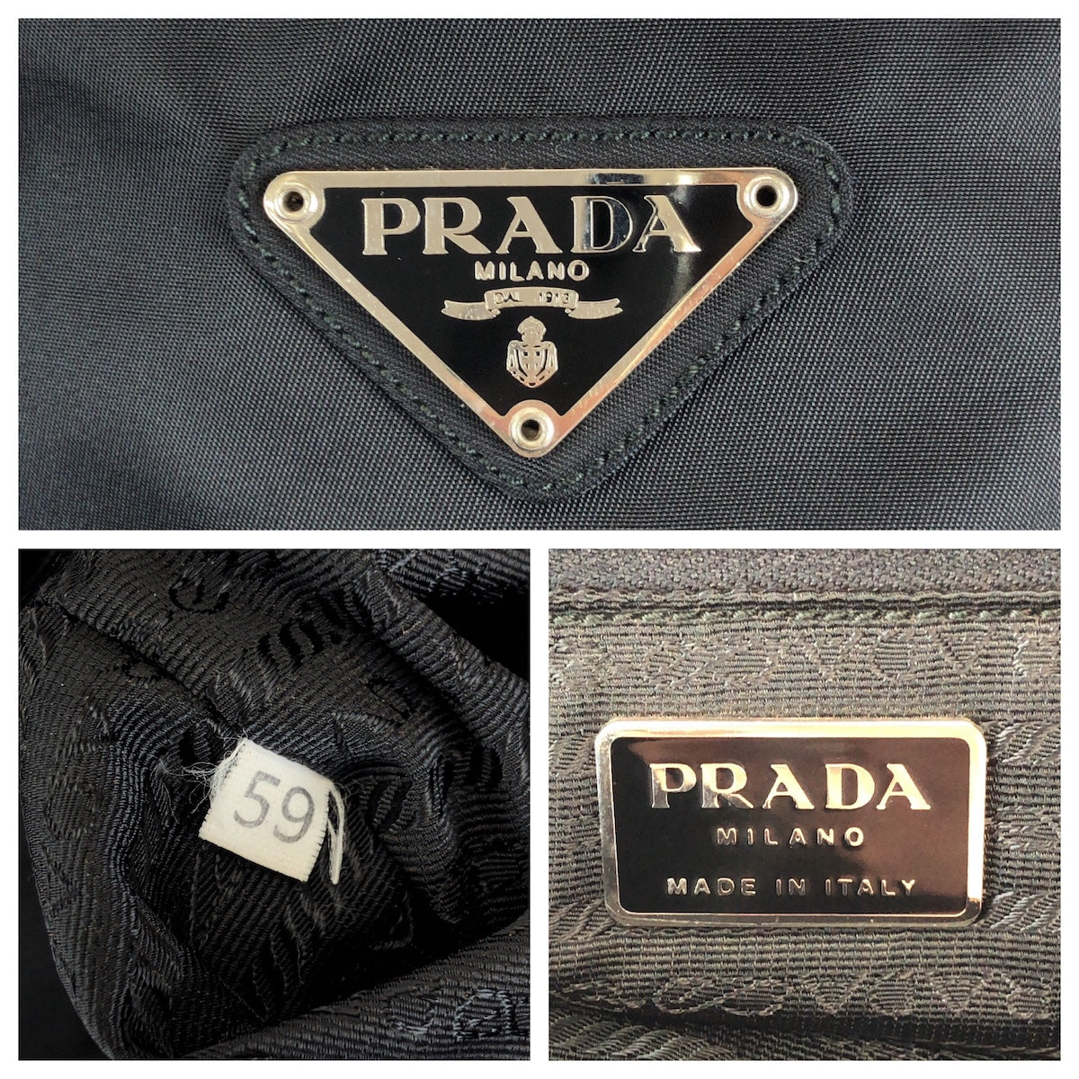 26672
PRADA プラダ テスート 三角ロゴプレート ブラック 黒 シルバー金具 ナイロン トートバッグ ハンドバッグ レディース A42
