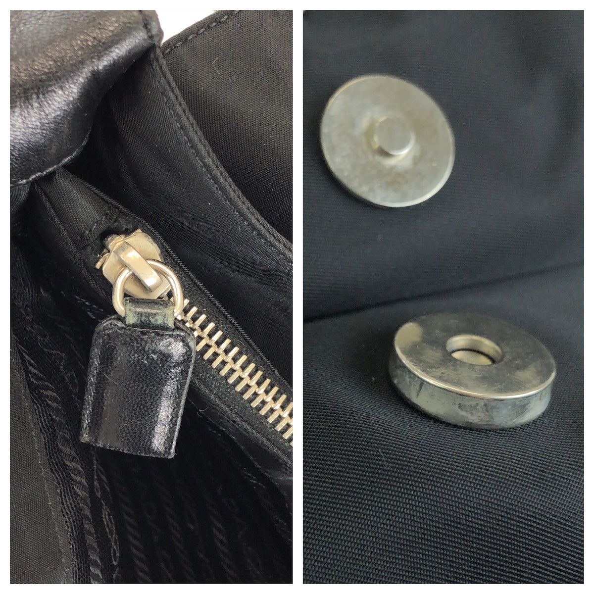 26673
PRADA プラダ テスート 三角ロゴプレート ブラック 黒 シルバー金具 ナイロン / レザー ショルダーバッグ レディース ABP35