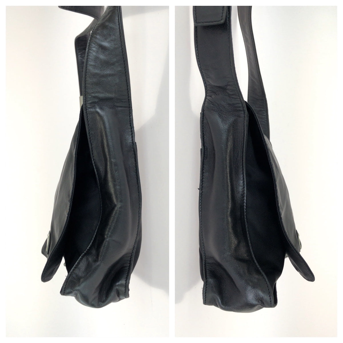 26673
PRADA プラダ テスート 三角ロゴプレート ブラック 黒 シルバー金具 ナイロン / レザー ショルダーバッグ レディース ABP35