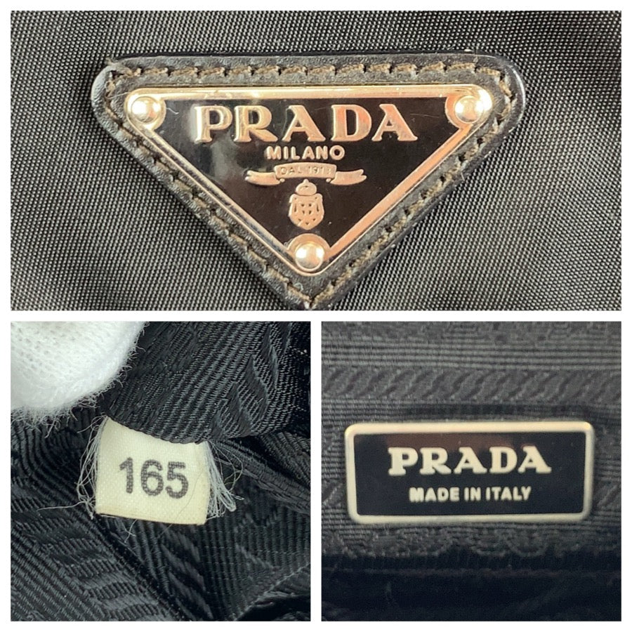 26674
PRADA プラダ テスート 三角ロゴプレート ブラック 黒 シルバー金具 ナイロン / レザー ショルダーバッグ メッセンジャーバッグ レディース ABP37