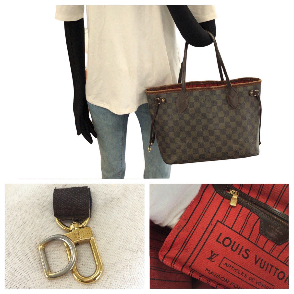 26700
LOUIS VUITTON ルイヴィトン ダミエ・エベヌ ネヴァーフル PM ブラウン ゴールド金具 PVC / レザー N41359 トートバッグ レディース BC