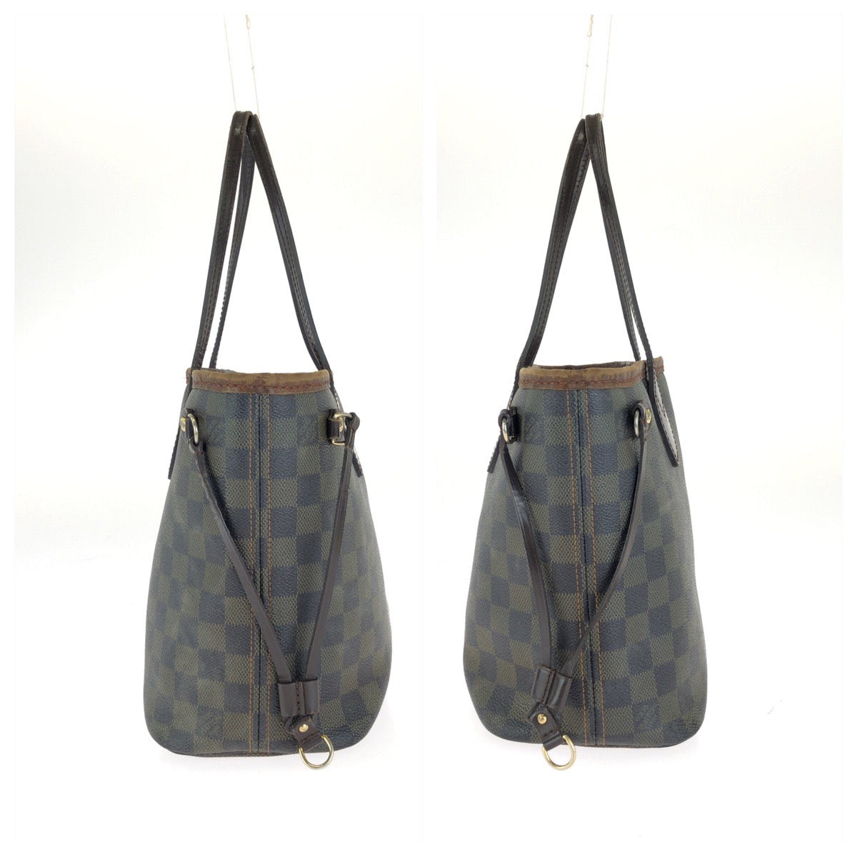 26700
LOUIS VUITTON ルイヴィトン ダミエ・エベヌ ネヴァーフル PM ブラウン ゴールド金具 PVC / レザー N41359 トートバッグ レディース BC
