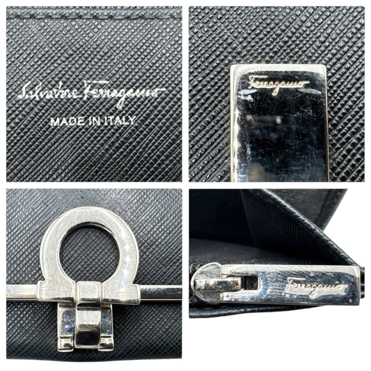26783
Salvatore Ferragamo サルヴァトーレフェラガモ ガンチーニ金具 ブラック 黒 レザー 長財布 ロングウォレット メンズ B2