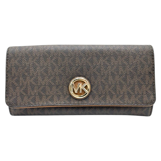 26787
Michael Kors マイケルコース シグネチャー ブラウン PVC 長財布 ロングウォレット レディース AB3