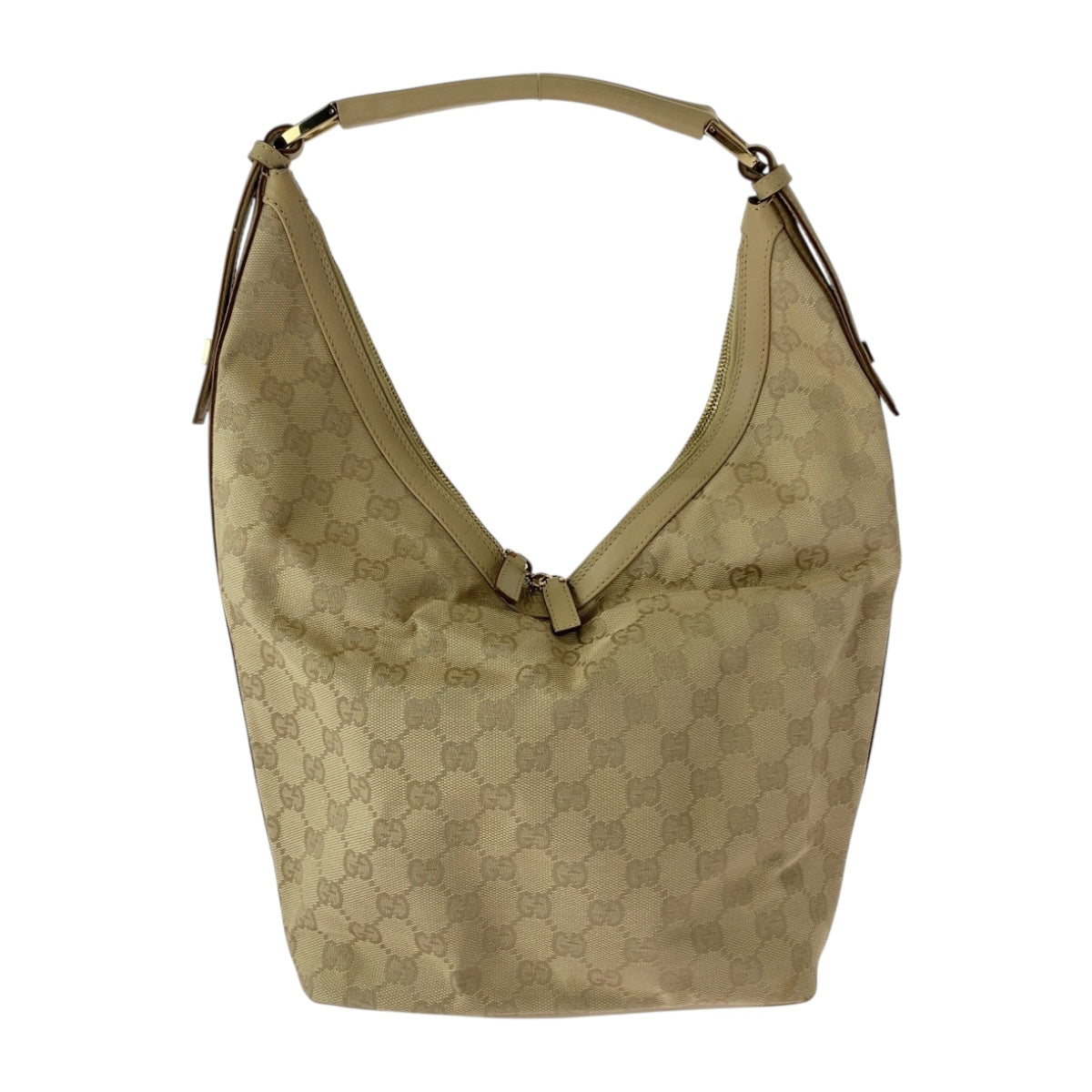 20164
GUCCI グッチ ベージュ シルバー金具 GGキャンバス 73885 ショルダーバッグ 肩掛け レディース AB28