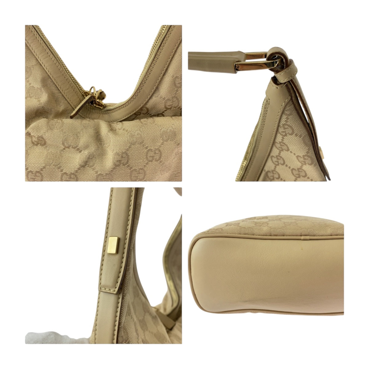 20164
GUCCI グッチ ベージュ シルバー金具 GGキャンバス 73885 ショルダーバッグ 肩掛け レディース AB28