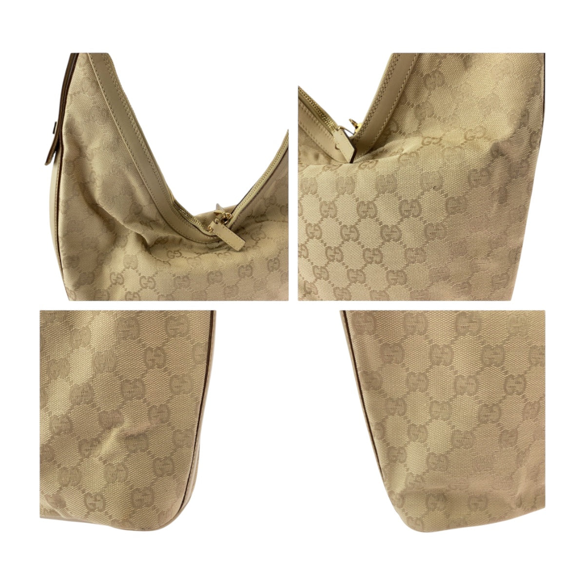 20164
GUCCI グッチ ベージュ シルバー金具 GGキャンバス 73885 ショルダーバッグ 肩掛け レディース AB28
