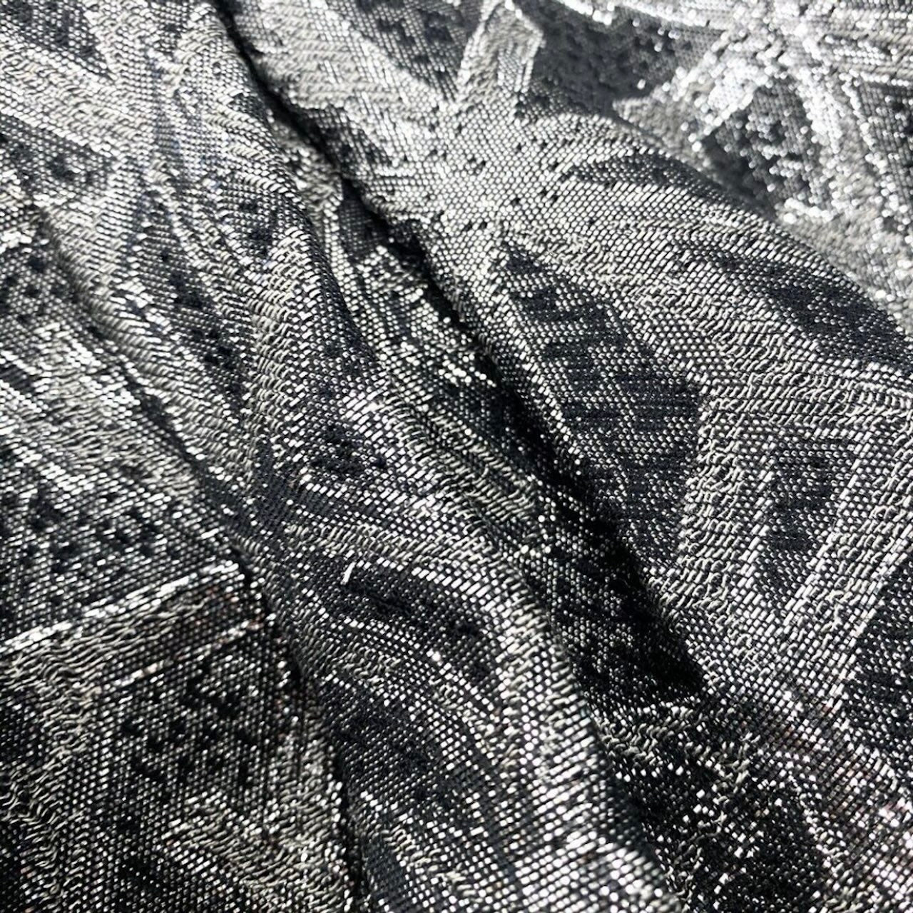 Christian Dior Vintage Silver Silk Jacket Peplum All-Over Print Outerwear Women's AB