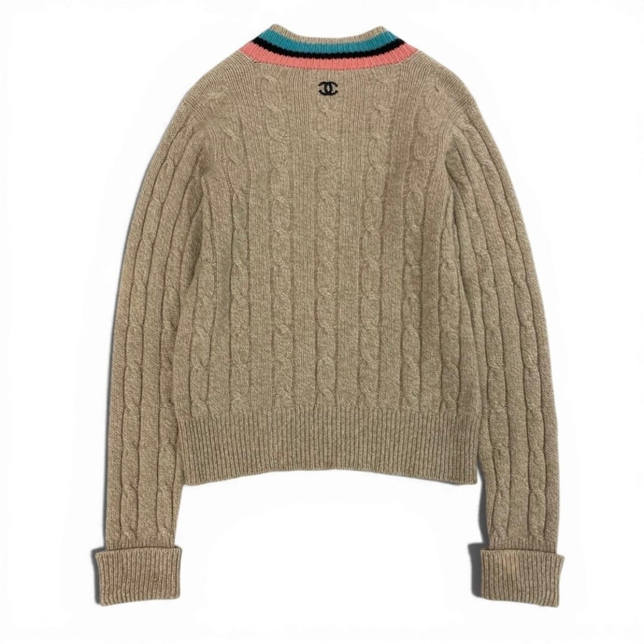 CHANEL シャネル ヴィンテージ 1996 ココマーク ベージュ カシミヤ PO8766W02335 スクールニット セーター レディース AB
