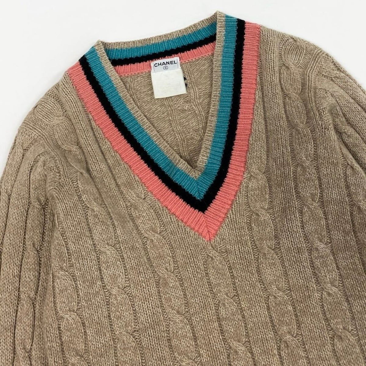 CHANEL シャネル ヴィンテージ 1996 ココマーク ベージュ カシミヤ PO8766W02335 スクールニット セーター レディース AB