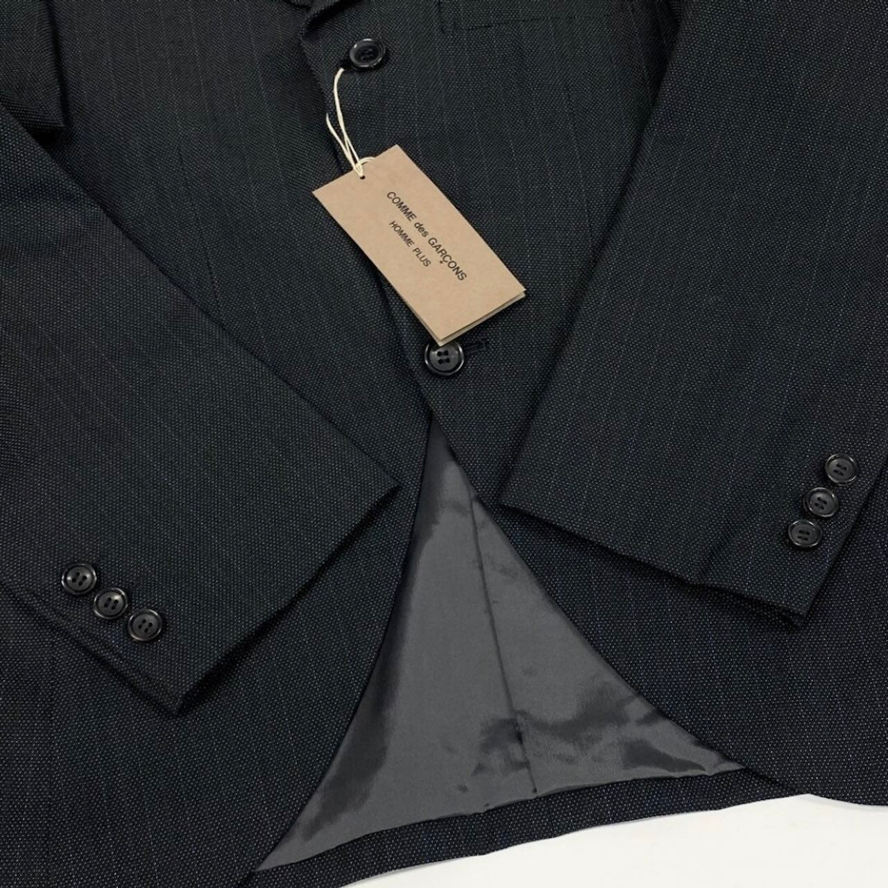 COMME des GARCONS HOMME PLUS コムデギャルソンオムプリュス 2004 ピンストライプ グレー ウール / シルク / ポリエステル PN-J028 テーラードジャケット メンズ A