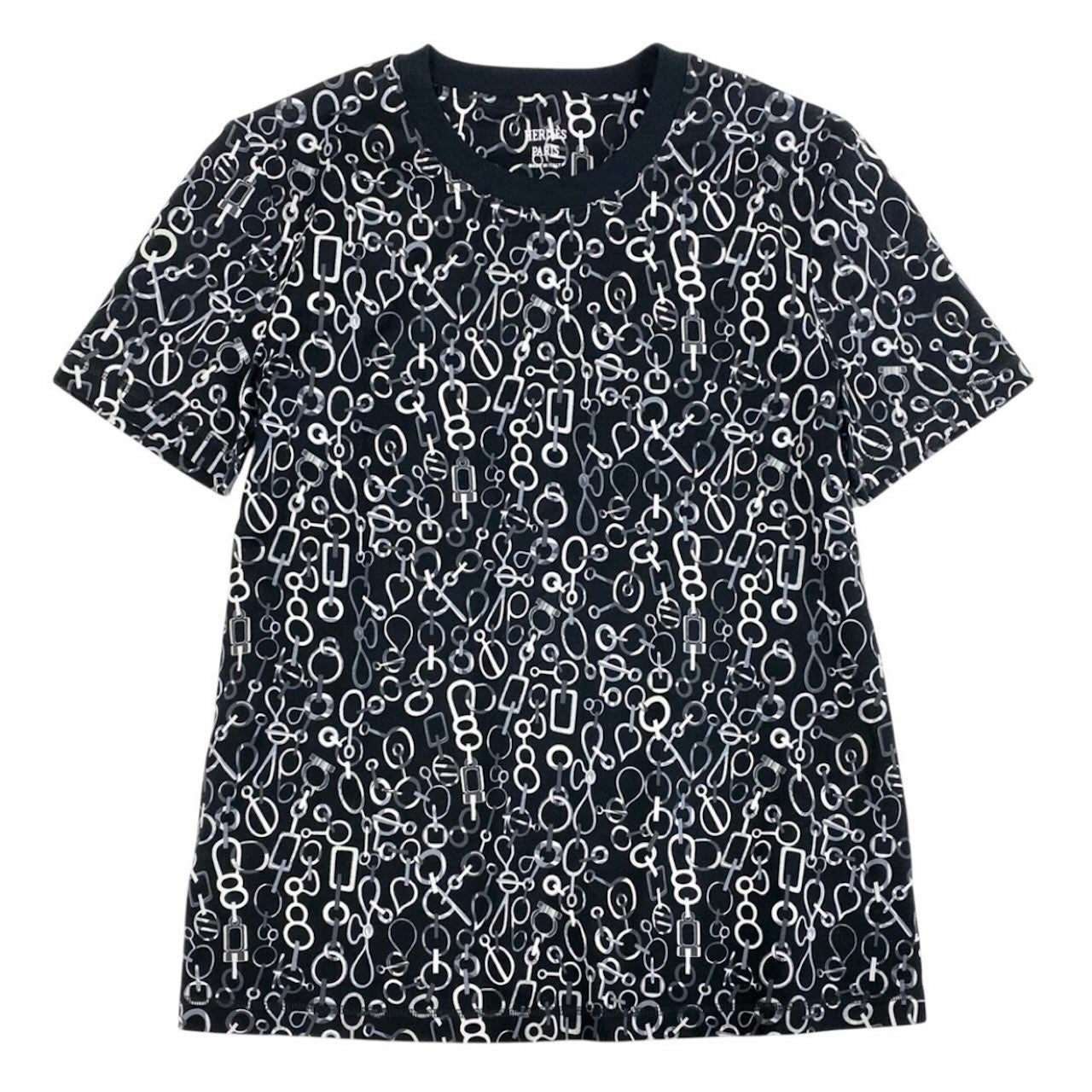 HERMES エルメス Do Re Boucles T-shirt タグ付 23aw ブラック コットン 3H4624DR 半袖Ｔシャツ レディース S