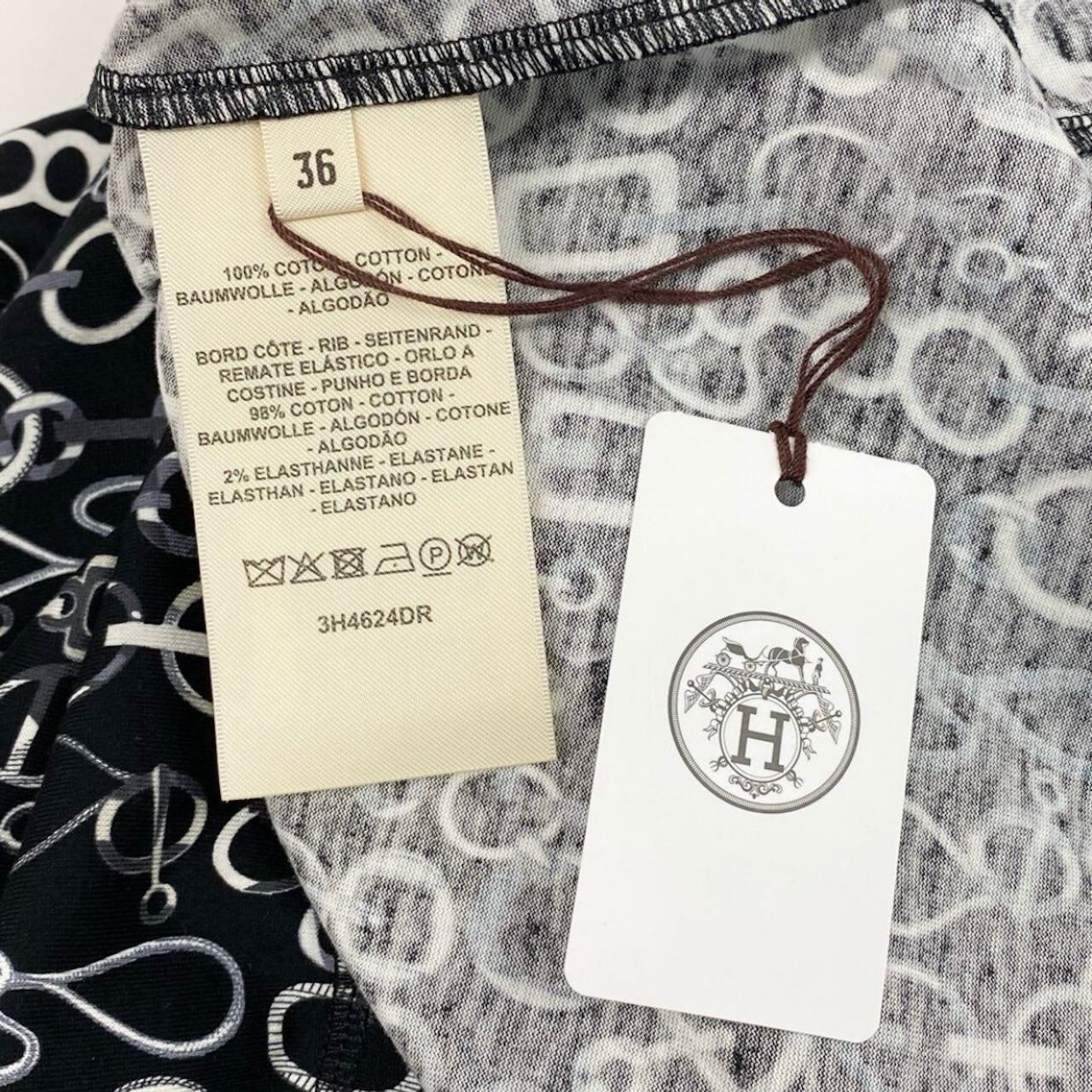 HERMES エルメス Do Re Boucles T-shirt タグ付 23aw ブラック コットン 3H4624DR 半袖Ｔシャツ レディース S