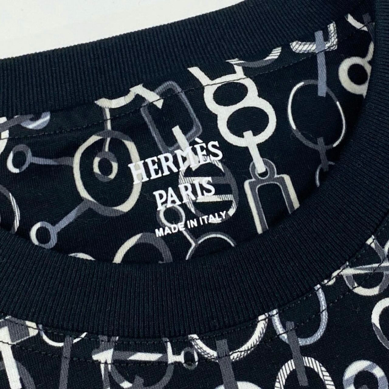 HERMES エルメス Do Re Boucles T-shirt タグ付 23aw ブラック コットン 3H4624DR 半袖Ｔシャツ レディース S