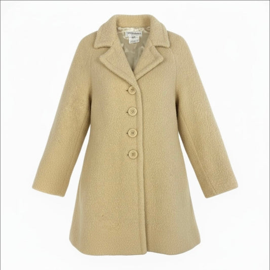 YVES SAINT LAURENT イヴ サンローラン ヴィンテージ ベージュ ウール / コットン ボアコート レディース ABP