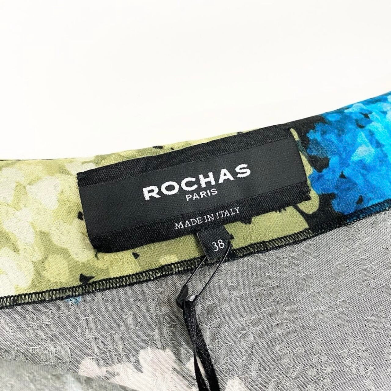 Rochas ロシャス 2024 フローラルプリント ブラック レーヨン フレアスカート レディース S