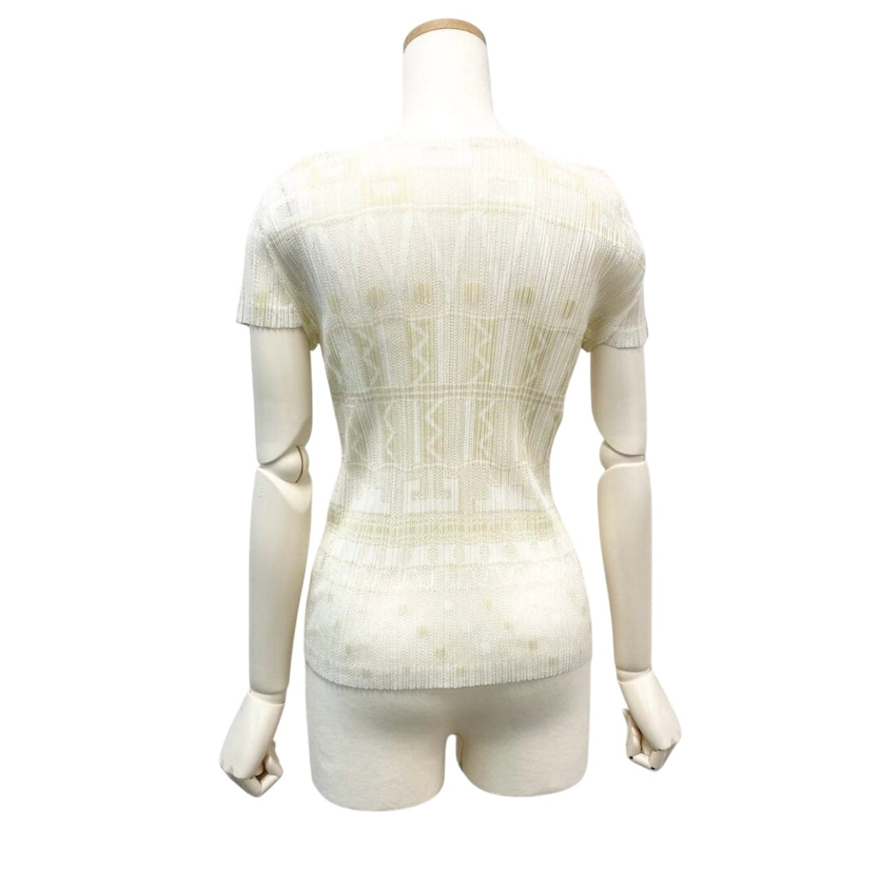 PLEATS PLEASE プリーツプリーズ プリーツメッシュカットソー アイボリーホワイト ポリエステル PP61-JK672 カットソー レディース A