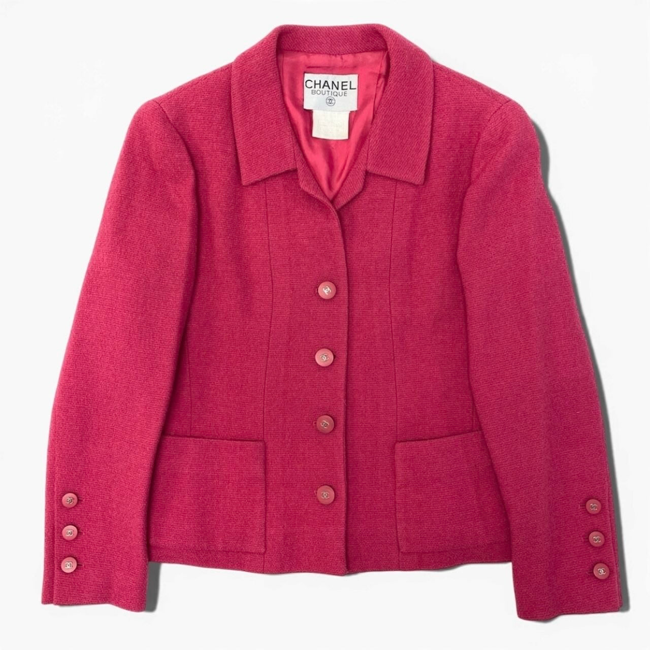CHANEL シャネル ヴィンテージ CHANEL BOUTIQUE 1996 ウール / ナイロン P06647 テーラードジャケット レディース A