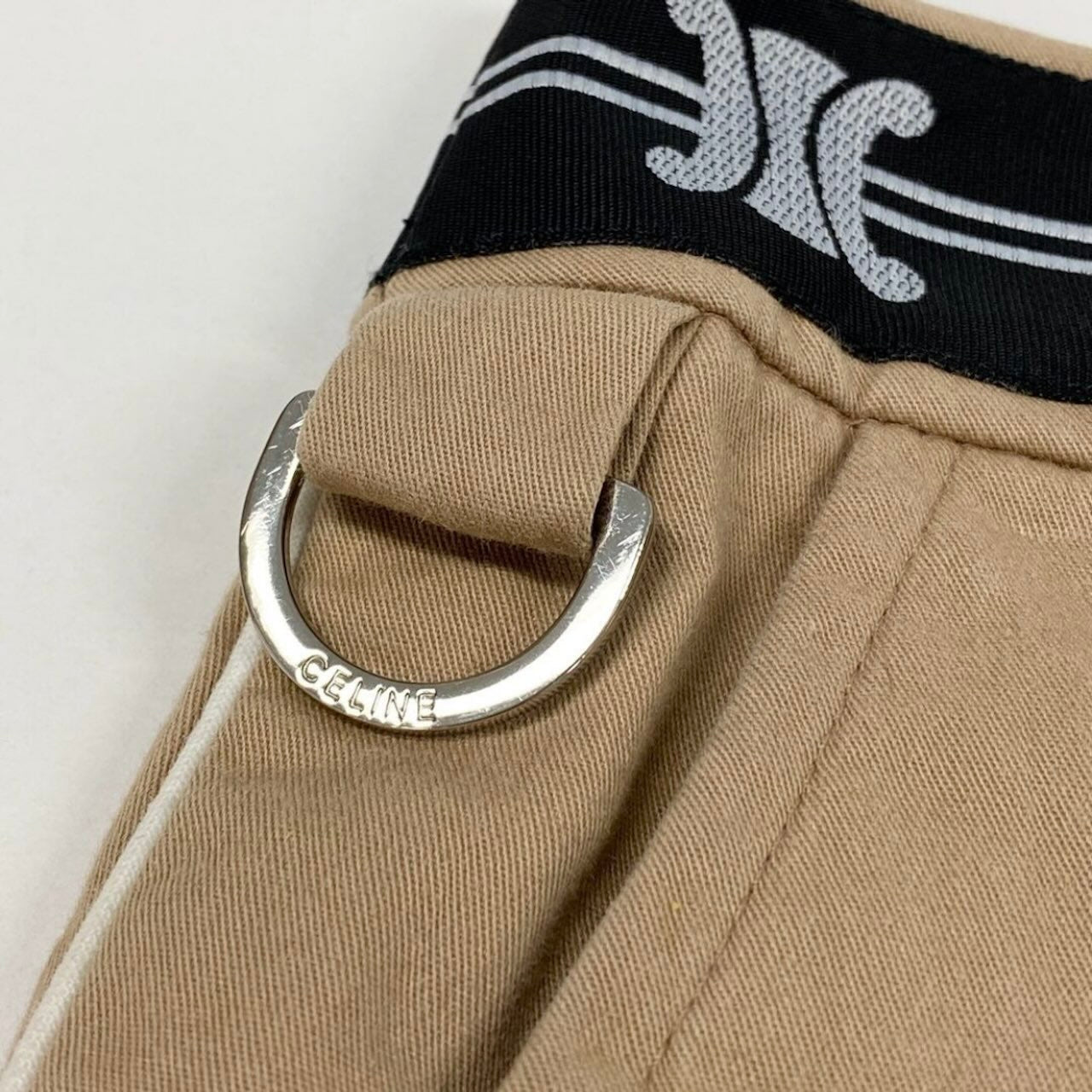 CELINE セリーヌ ベージュ コットン / ポリウレタン ミニスカート レディース AB
