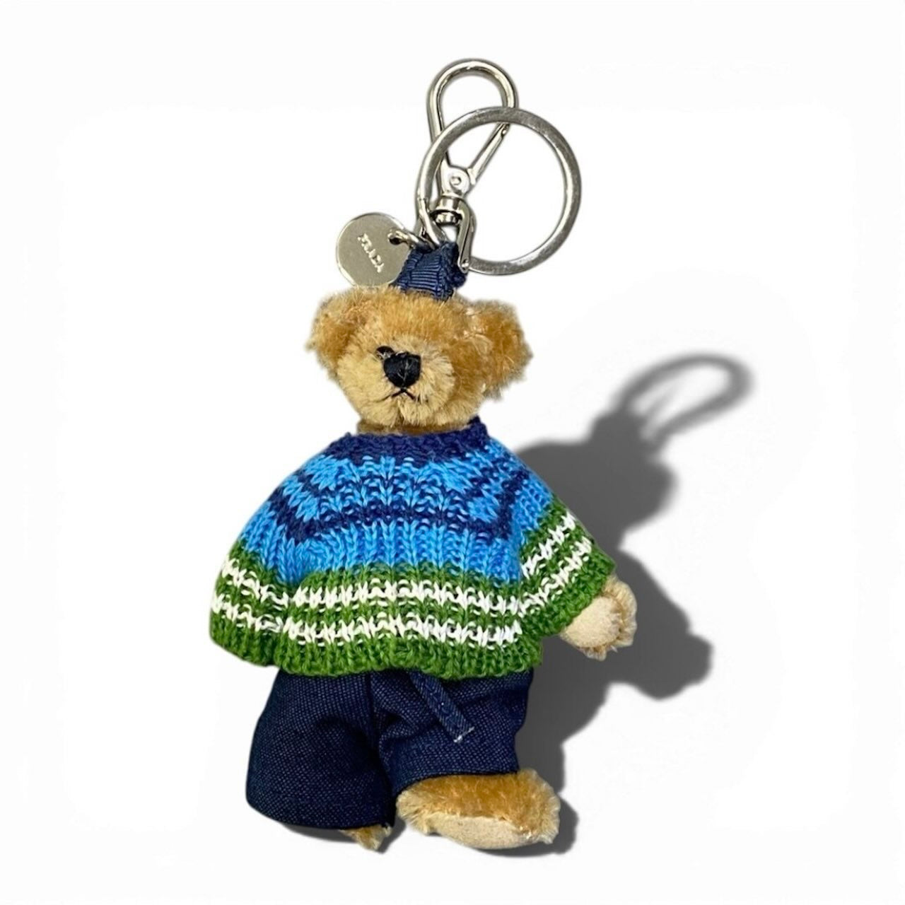 PRADA プラダ ニットベア マルチカラー ファー キーリング レディース B