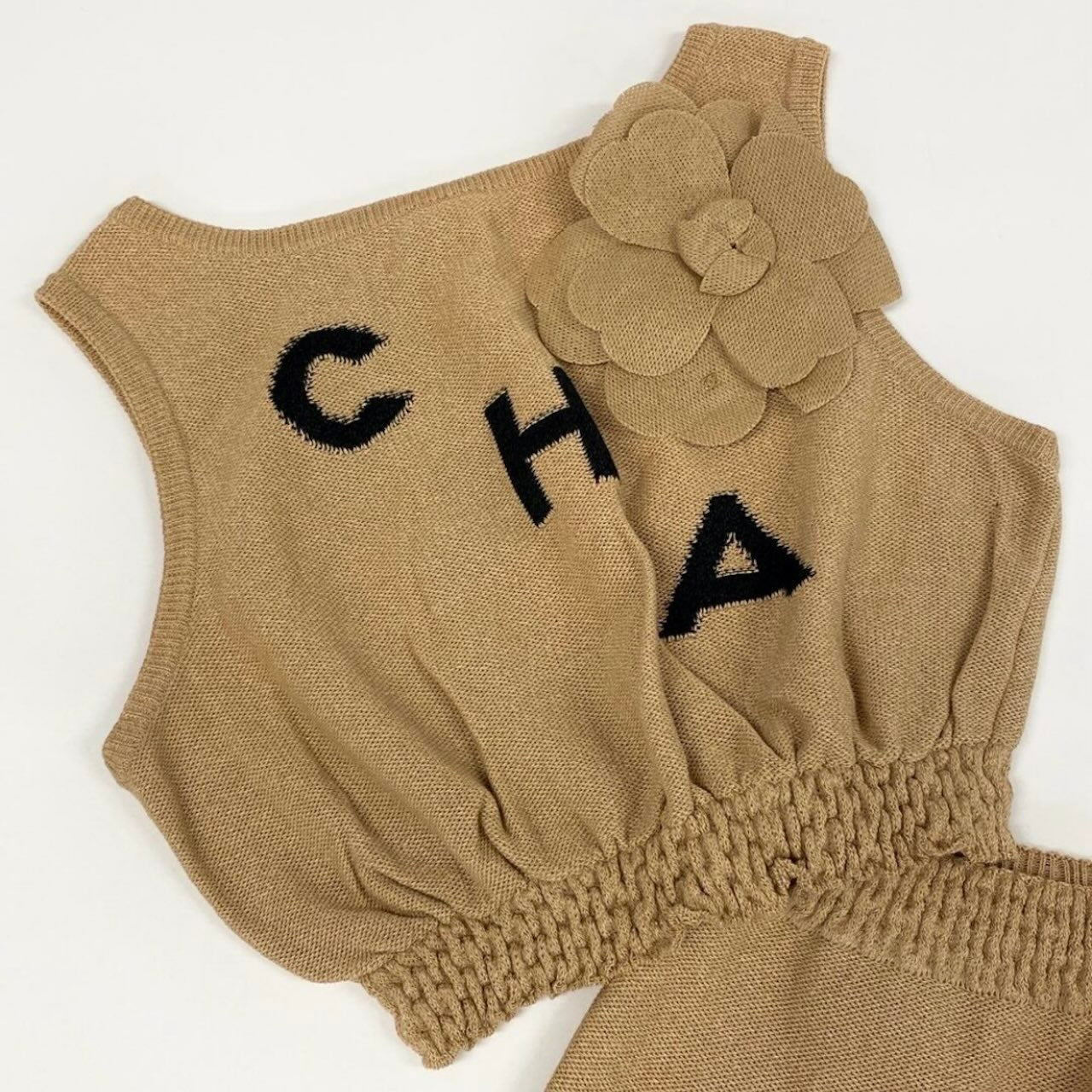 CHANEL シャネル 2019 ランウェイ ベージュ レーヨン / ペーパー P61529 セットアップ レディース A
