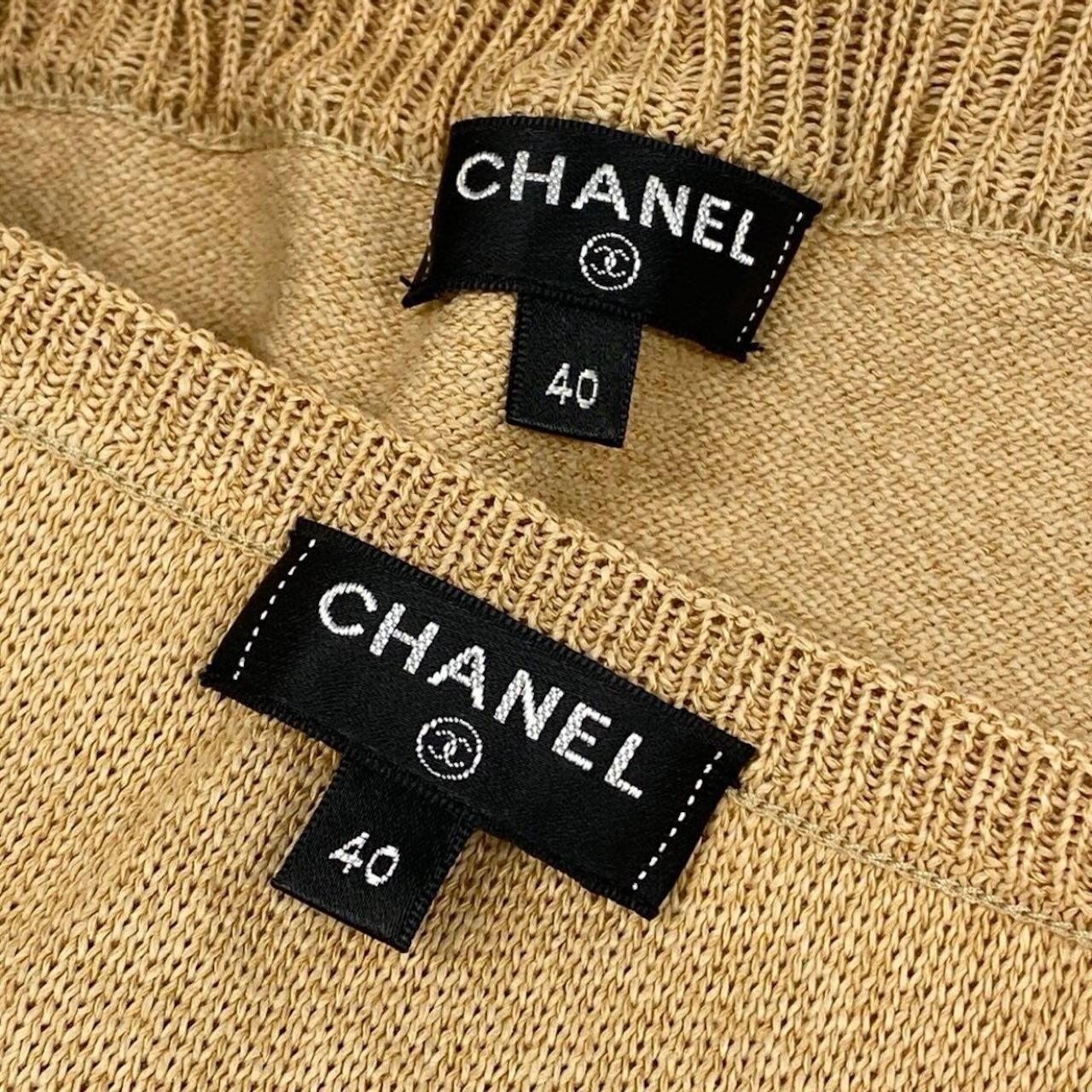 CHANEL シャネル 2019 ランウェイ ベージュ レーヨン / ペーパー P61529 セットアップ レディース A