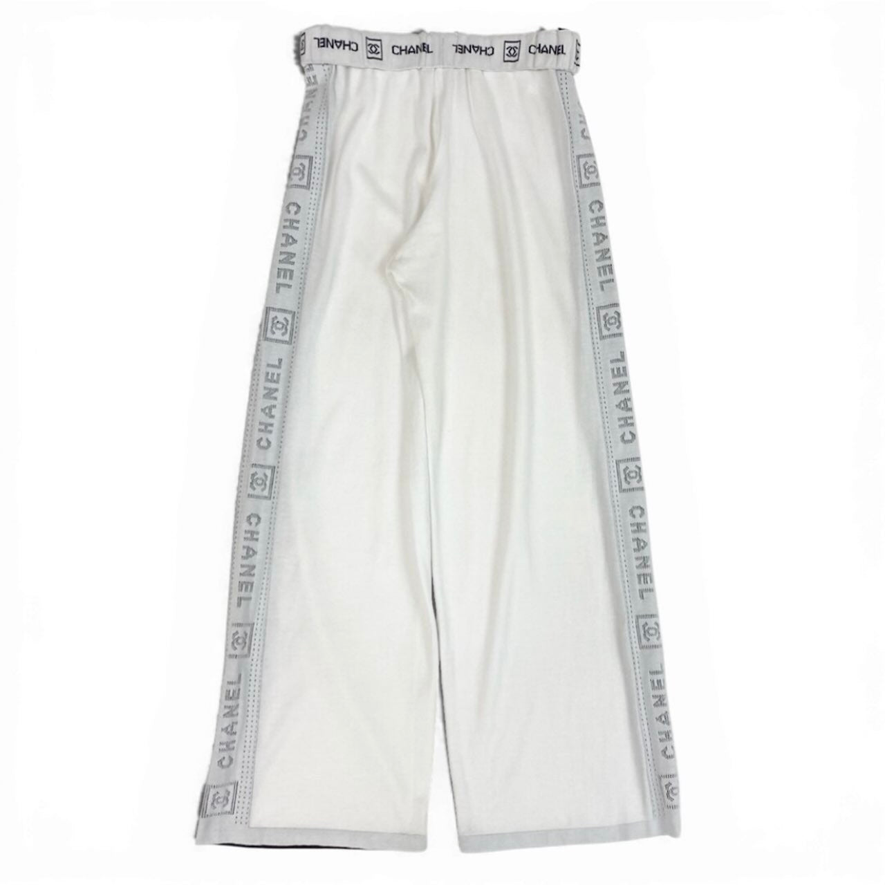 CHANEL シャネル ホワイト コットン P30103K0036 ワイドニットパンツ レディース B