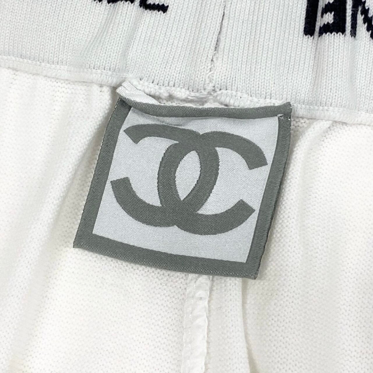 CHANEL シャネル ホワイト コットン P30103K0036 ワイドニットパンツ レディース B