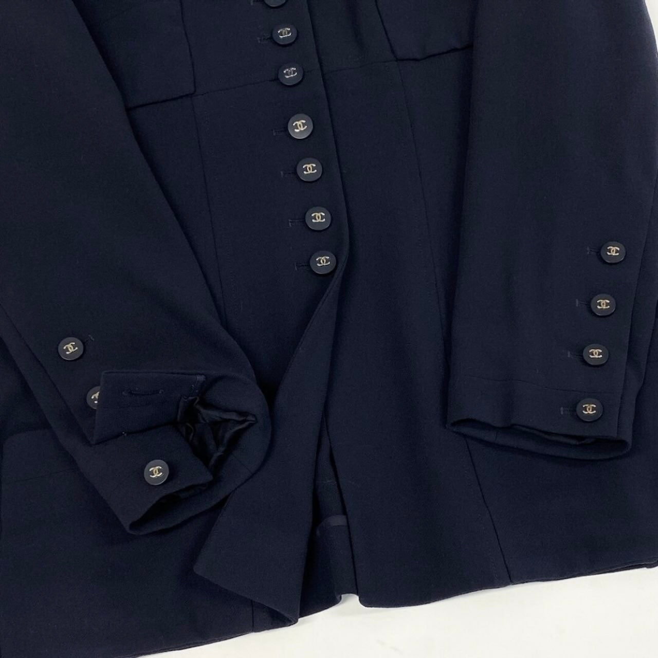 CHANEL シャネル CHANEL BOUTIQUE 1996 ネイビー ウール P06370 テーラードジャケット レディース AB