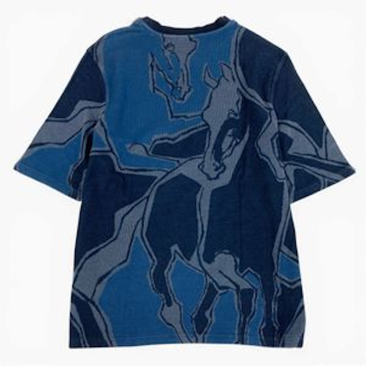 HERMES エルメス Dance of Horses ネイビー コットン 半袖Ｔシャツ メンズ AB