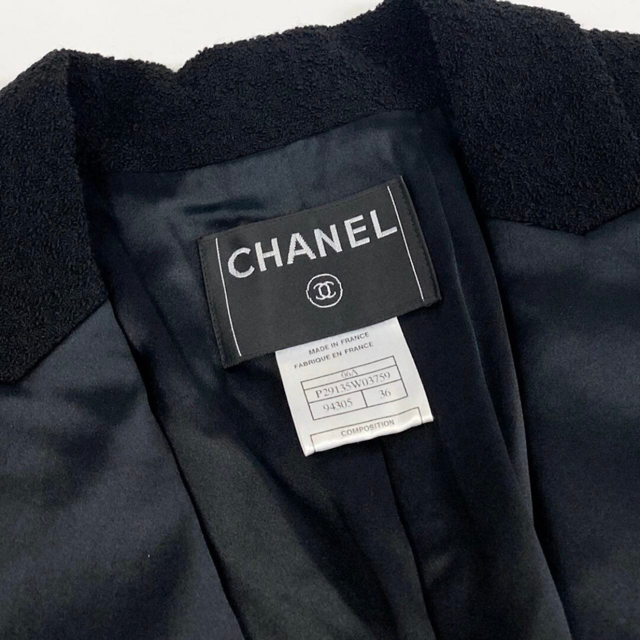 CHANEL シャネル ブラック ウール / ナイロン / シルク P29135 その他アウター レディース SA