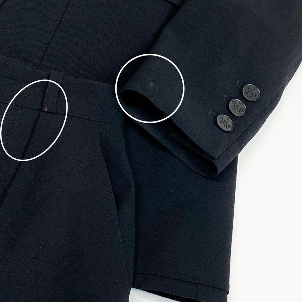 CHANEL シャネル ヴィンテージ 1991年 スタイルアップ ジャケット パンツ ブラック ウール / ライクラ P09856 セットアップ レディース AB