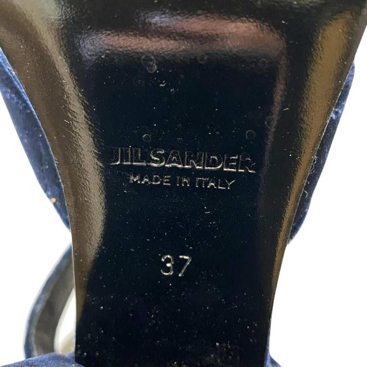 JIL SANDER ジルサンダー ベロア ベルベットサンダル チャンキーヒール ネイビー ベロア サンダル レディース ABP
