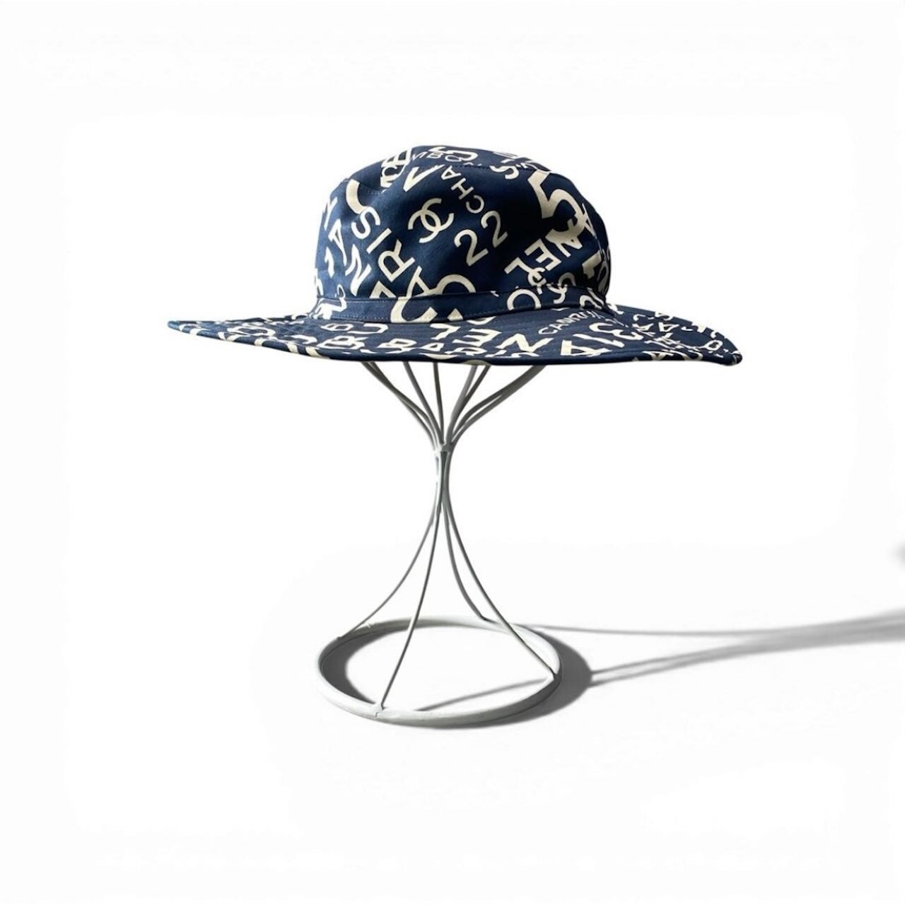 CHANEL シャネル 2002 By Sea Logo Coco Mark Bucket Hat ネイビー コットン ハット レディース AB
