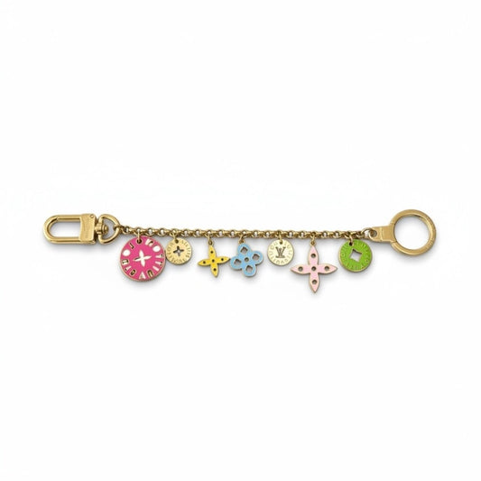 LOUIS VUITTON ルイヴィトン ポルト クレ シェンヌ ルーピング キーホルダー バッグチャーム マルチカラー メタル キーホルダー レディース AB