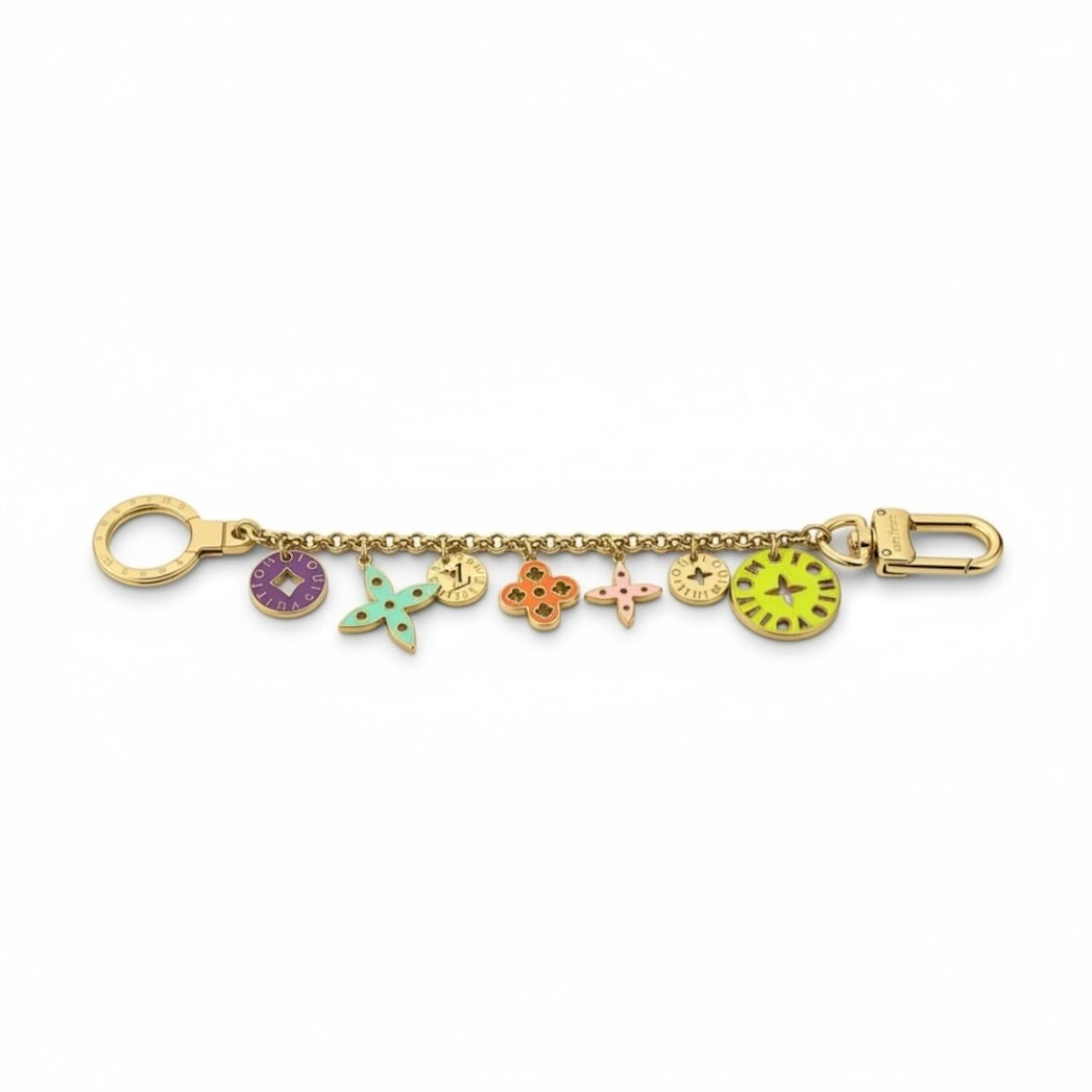 LOUIS VUITTON ルイヴィトン ポルト クレ シェンヌ ルーピング キーホルダー バッグチャーム マルチカラー メタル キーホルダー レディース AB