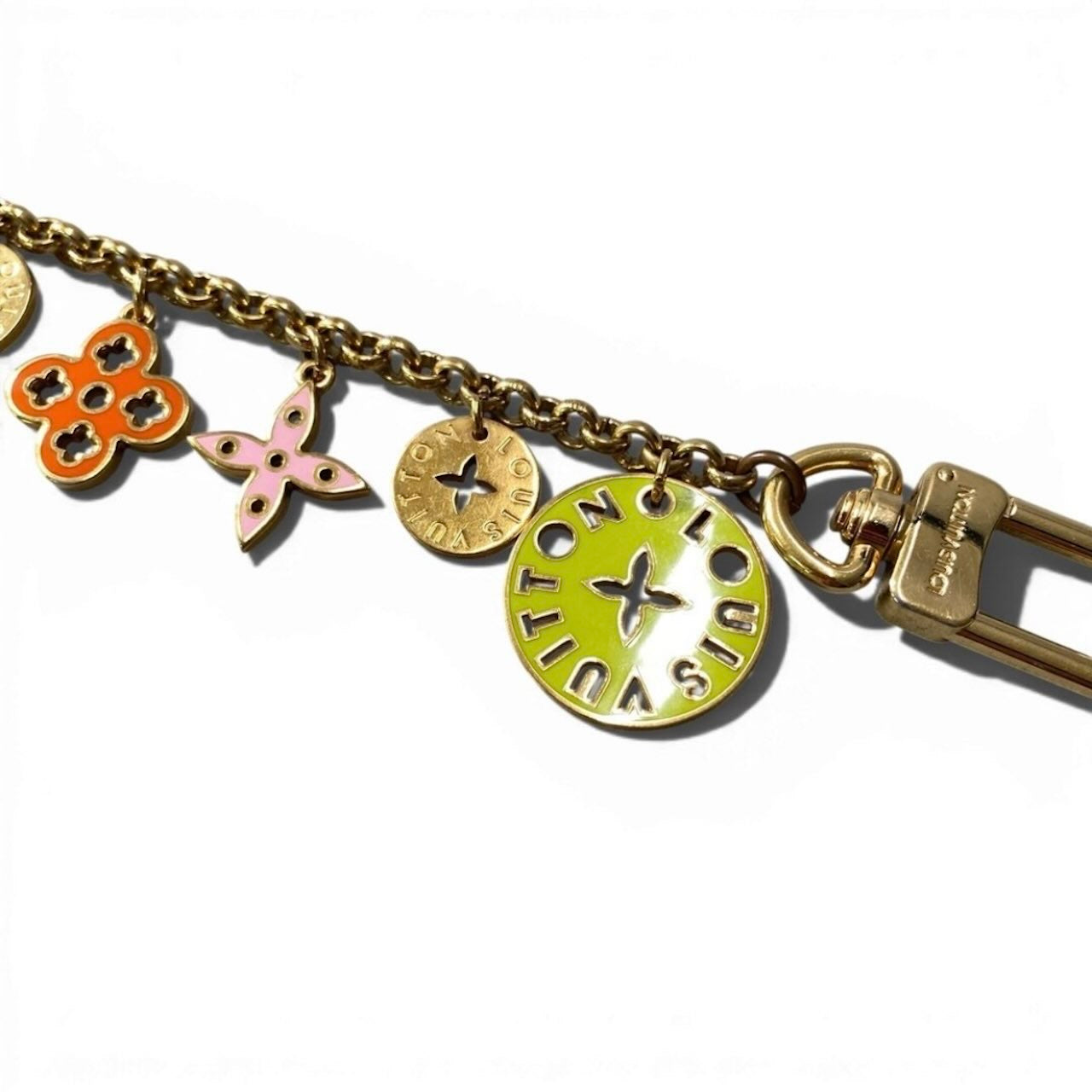 LOUIS VUITTON ルイヴィトン ポルト クレ シェンヌ ルーピング キーホルダー バッグチャーム マルチカラー メタル キーホルダー レディース AB