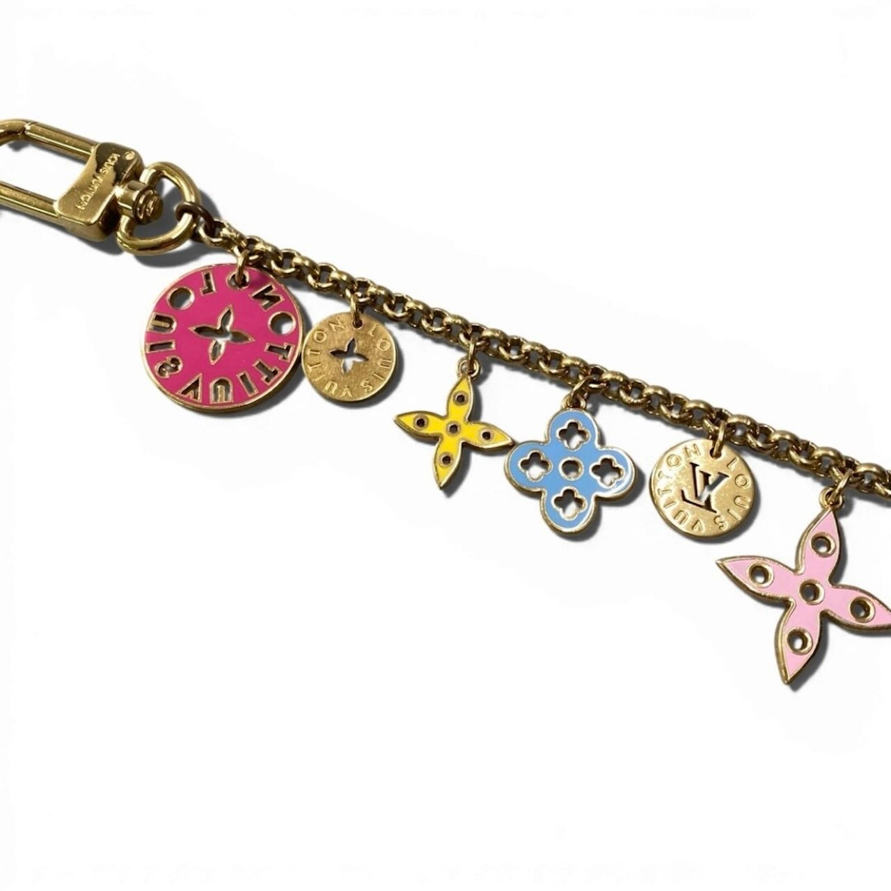 LOUIS VUITTON ルイヴィトン ポルト クレ シェンヌ ルーピング キーホルダー バッグチャーム マルチカラー メタル キーホルダー レディース AB