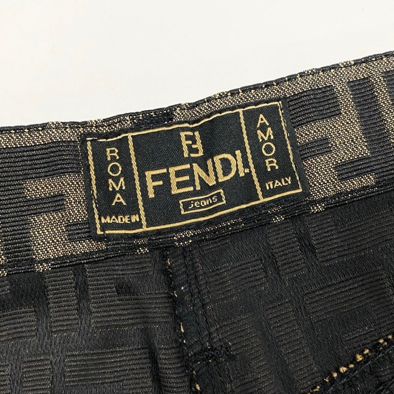 FENDI フェンディ タイトミニスカート ズッカ柄 ブラウン ポリエステル / コットン ミニスカート レディース ABP