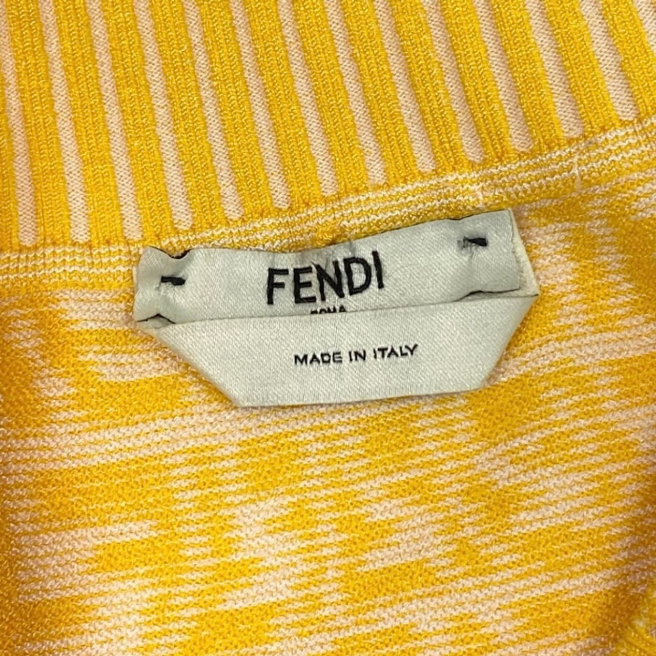 FENDI フェンディ 2021 ズッカ柄 ニットスカート FF Logo Pencil Skirt イエロー レーヨン / ポリエステル スカート レディース ABP