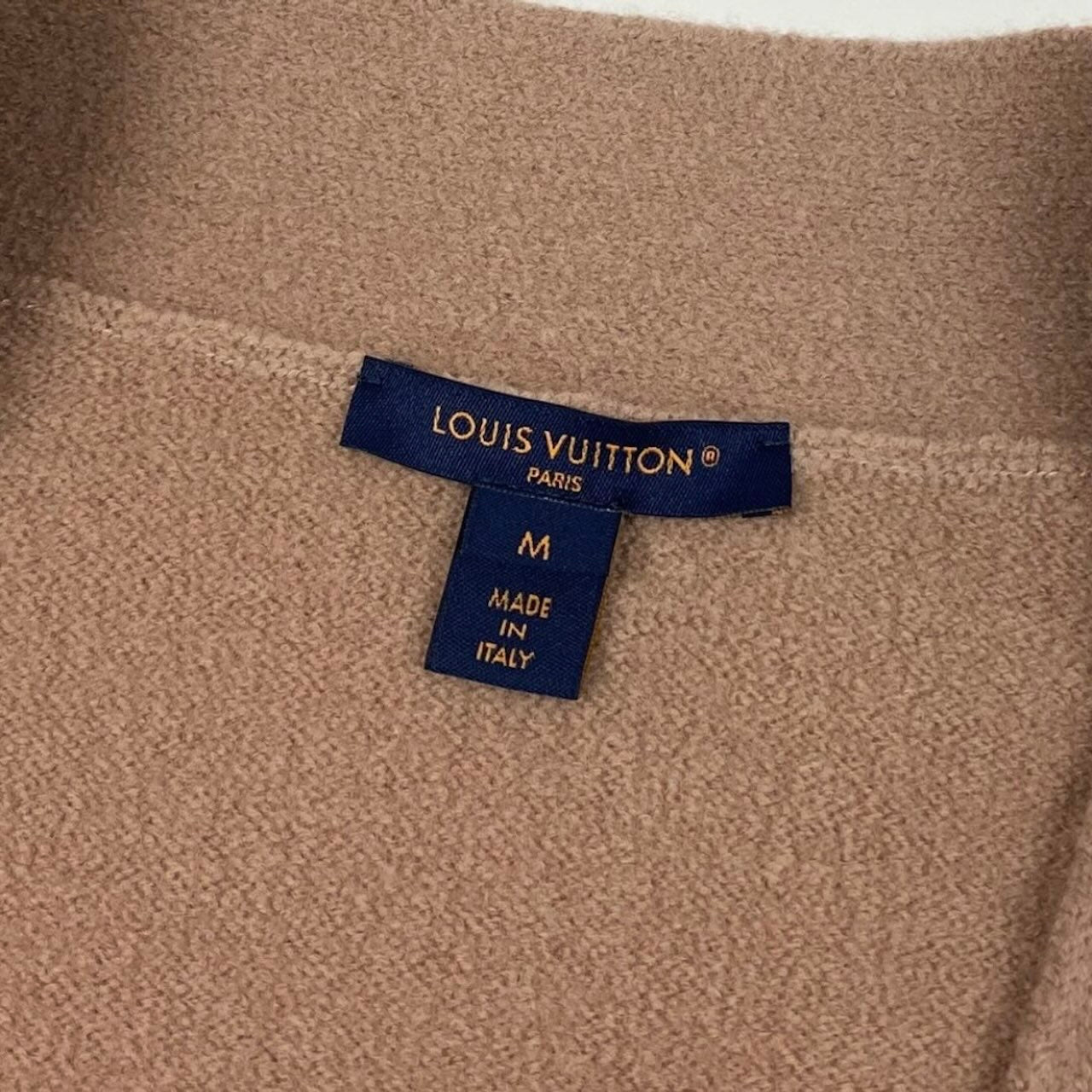 LOUIS VUITTON ルイヴィトン ロング ニット コーディガン アンカーボタン ピンクベージュ ウール カーディガン レディース ABP